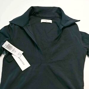 Aritzia black contour polo top 2XS